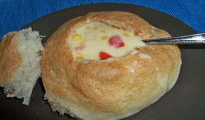 quick cheese and corn chowder, soup recipe