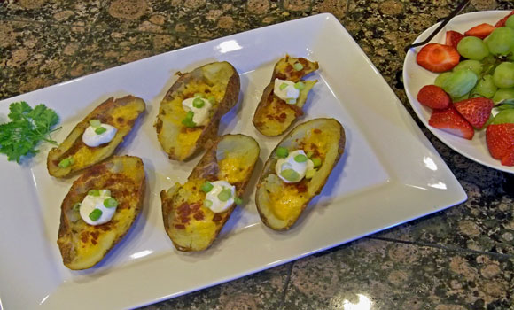 potato skins, baking, bacon, recipes, recipe, party, appetizer