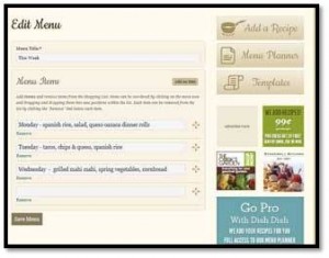 menu planner, recipes, cookbook, online cookbook, family recipes, party planning, organize, my recipes, easy planning
