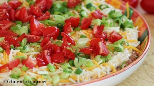 7-layer taco dip, tailgating recipe, party recipe