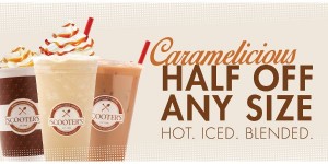 scooters half off caramelicious drinks