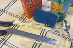 kitchen knives with baking soda, natural rust remover