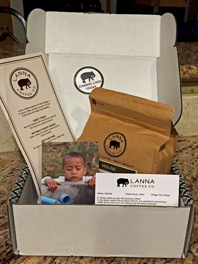 Lanna coffee subscription box open