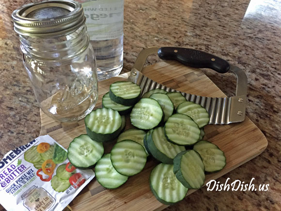 Wavy Cucumber Slices, Pickling Mix, Mason Jar