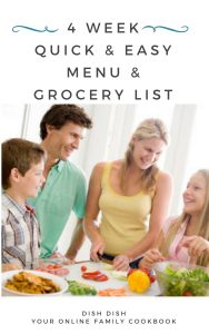4 Week Quick and Easy Meal Plan and Grocery List