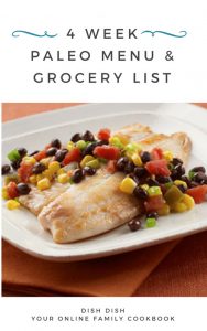 4 Week Paleo Menu Plan with Grocery List