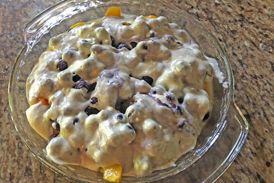 Peach Blueberry Cobbler with Topping