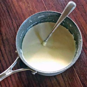 Chicken Alfredo Recipe - alfredo sauce in saucepan