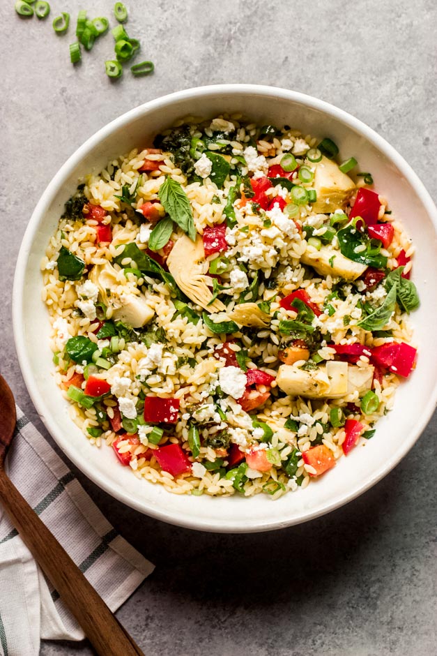 Spinach Orzo Salad With Artichokes – Little Broken