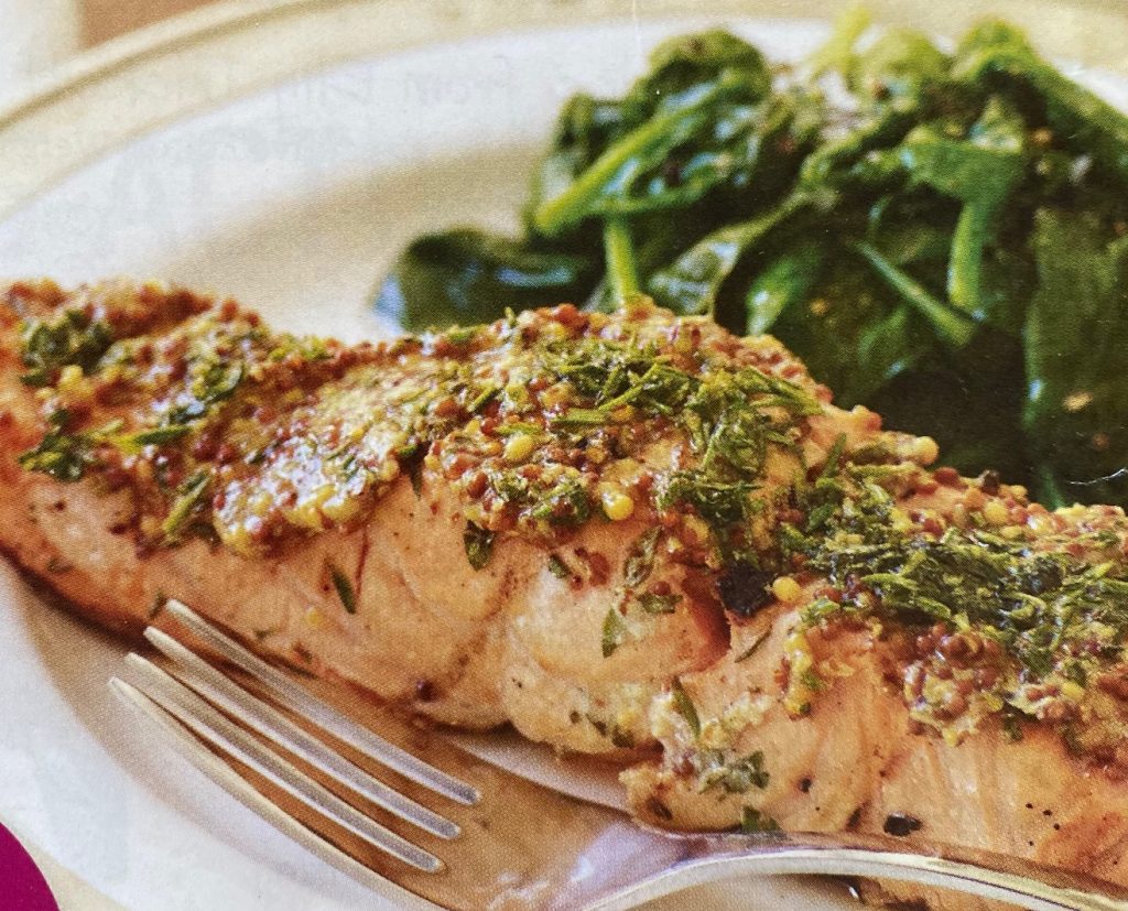 Grilled Salmon with Mustard-Herb Crust