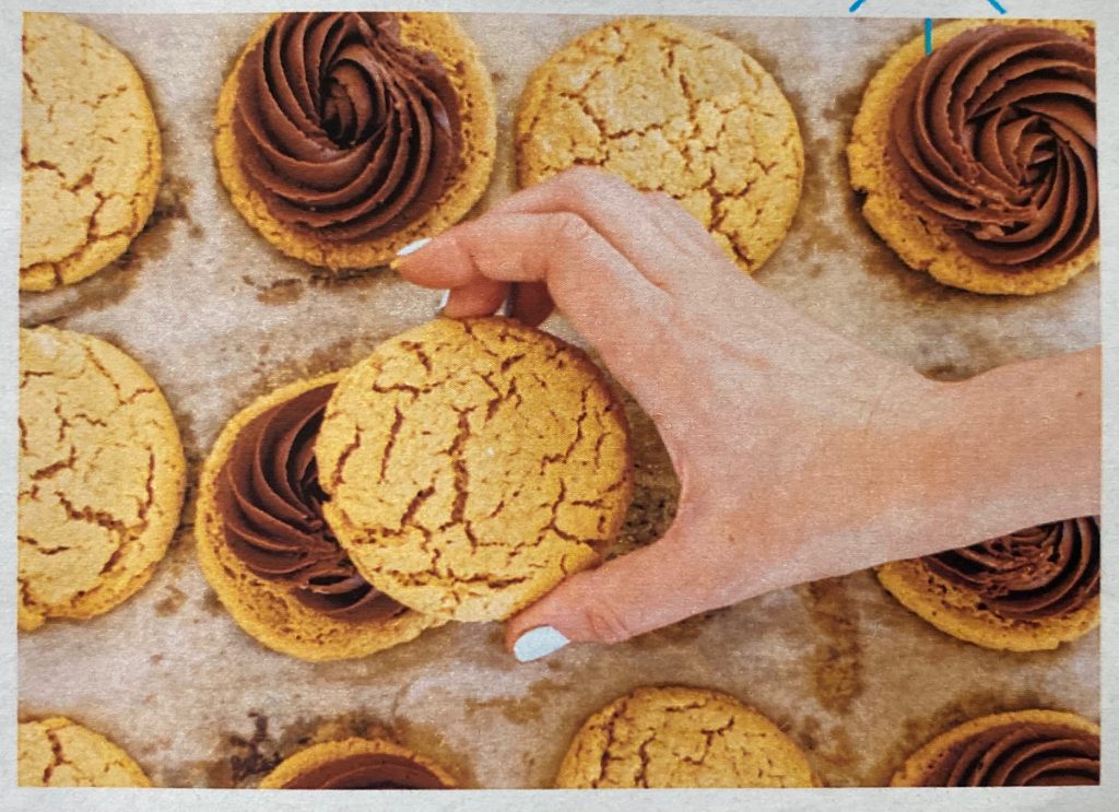 Peanut Butter Cookie Sandwiches with Chocolate Buttercream Filling